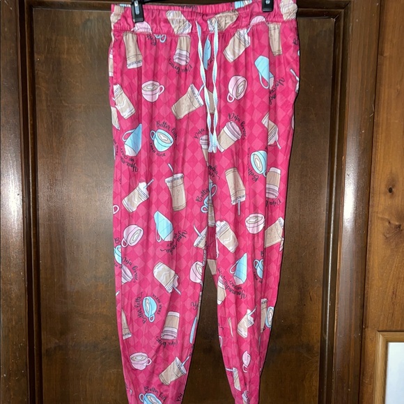 briefly stated Other - Pink Coffee Print Pajama Pants
